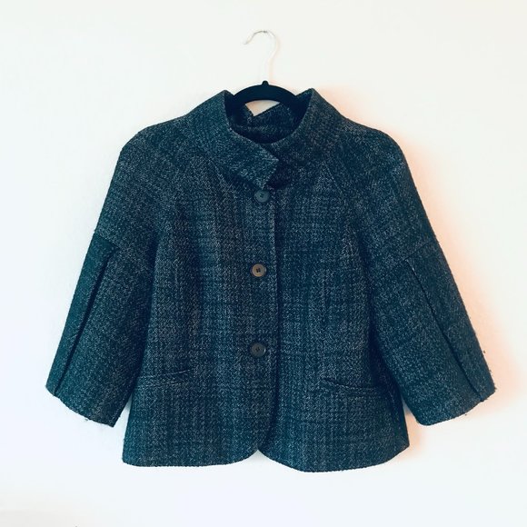 Ann Taylor Jackets & Blazers - NAVY Tweed Pea Coat